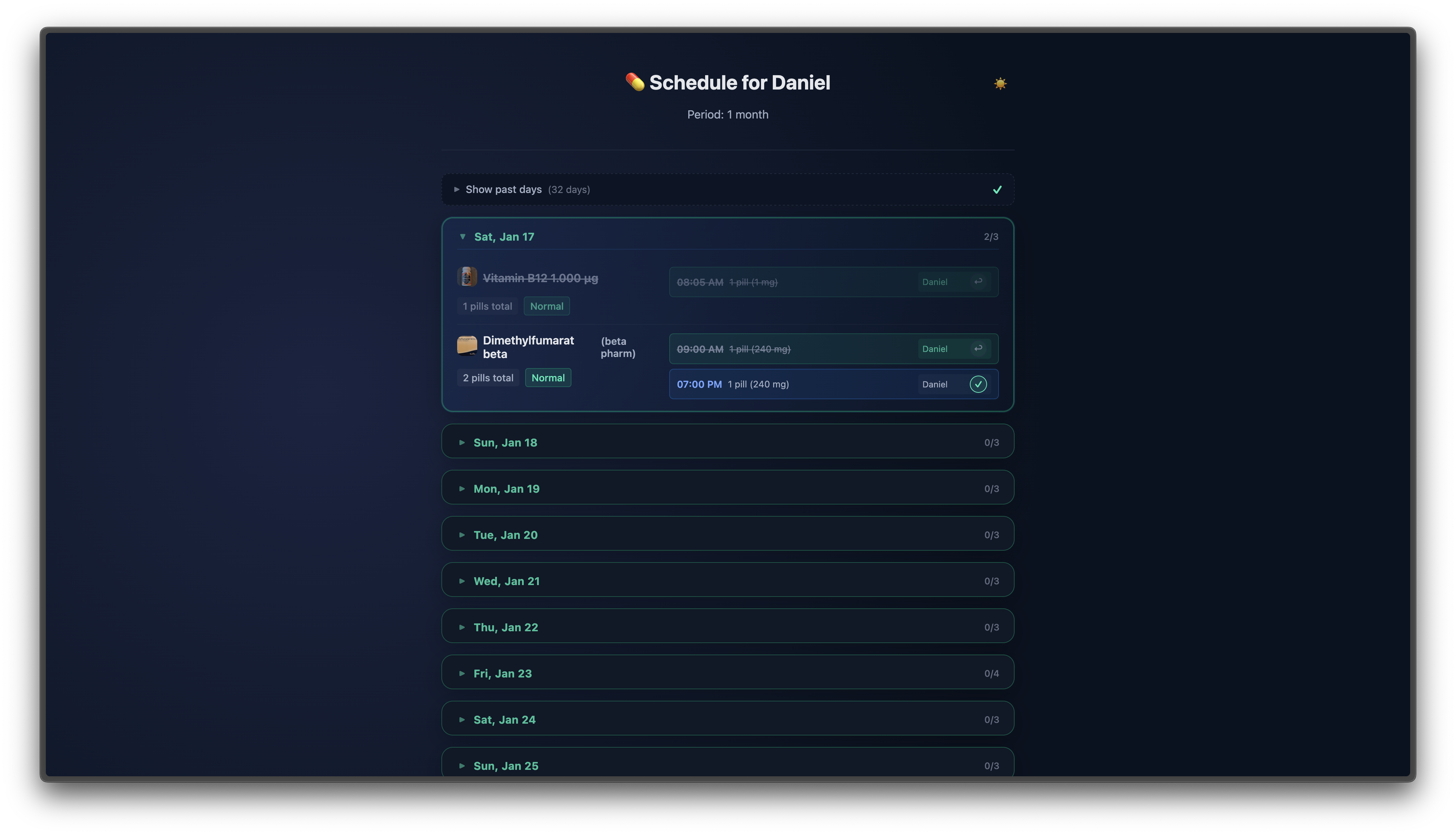 Shared Schedule