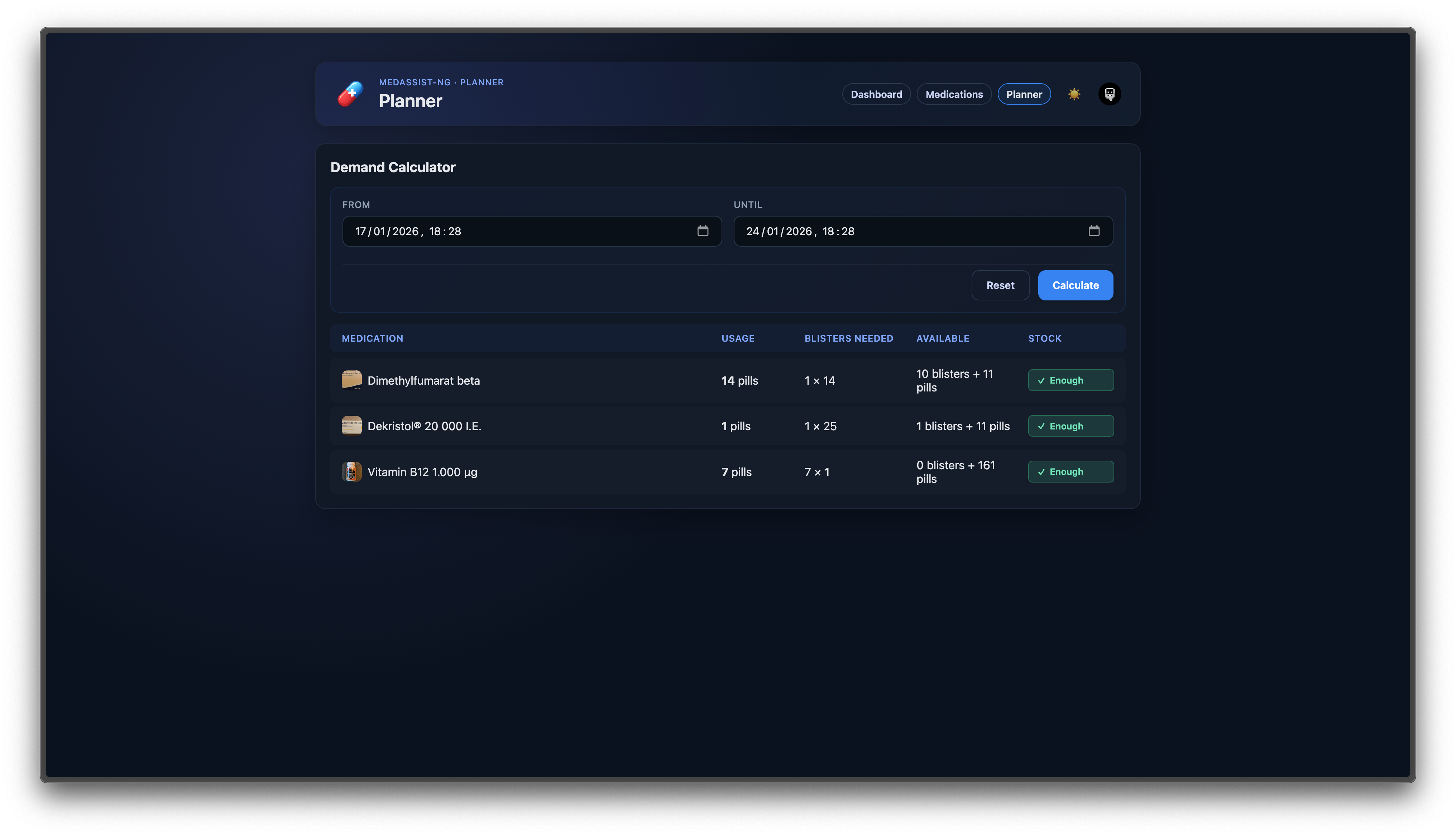 Planner - Demand Calculator